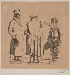 Trois figures de portrait, maître boulanger Købke, major Krohn et sergent esclave Sprøch - Christen Købke