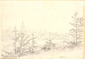 Église Saint-Knud à Odense vue de Munkemose - Christen Købke