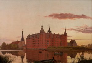 Palais de Frederiksborg vu de Jægerbakken, Soir - Christen Schjellerup Kobke