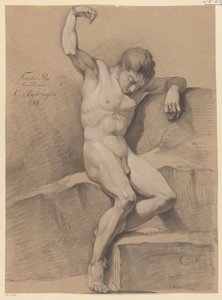 Nu masculin assis, vu de face (2e prix 1799) - Christiaan Andriessen