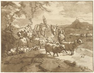 Paysage avec bergers et bétail