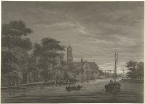 Paysage nocturne avec vue sur un village - Christiaan Josi
