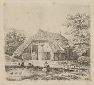 Trois femmes font la lessive à Beek - Christiaan Wilhelmus Moorrees