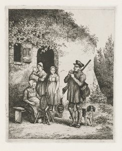 Compagnie devant la porte d