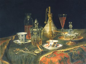 Verres bohèmes, tasses et une montre - Christian Berentz