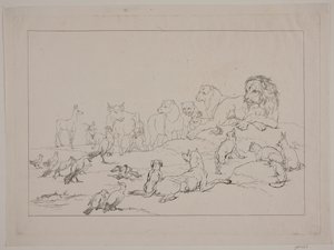 Assemblée des animaux. Illustration de "Reinike Fuchs" - Christian David Gebauer