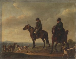Deux chasseurs à cheval - Christian David Gebauer
