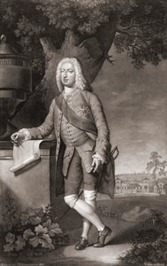 Thomas Coke, comte de Leicester. Portrait. (impression) - Christian Friedrich (after) Zincke
