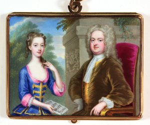 Lady Margaret Cavendish Holles Harley et son père Edward Harley - Christian Friedrich Zincke