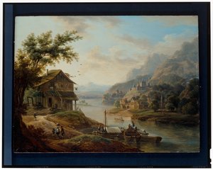 Deux paysages rhénans - Christian Georg II Schutz or Schuz