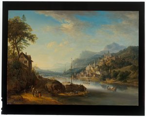 Une paire de paysages rhénans - Christian Georg the Elder Schuetz