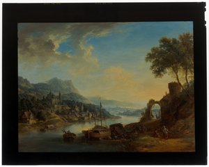 Une paire de paysages rhénans - Christian Georg the Elder Schuetz