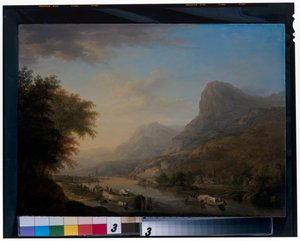Paysage fluvial montagneux - Christian Georg the Elder Schuetz