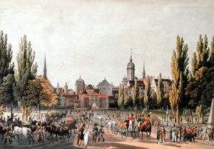 Foire commerciale de Leipzig, vers 1810-20 - Christian Gottlob Hammer