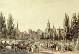 Vue de Leipzig depuis la porte de Grimma - Christian Gottlob Hammer