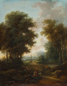 Paysage forestier avec oratoire - Christian Hilfgott Brand