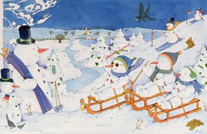 Bonshommes de neige en luge - Christian Kaempf