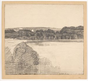 Vue sur le lac vers le manoir