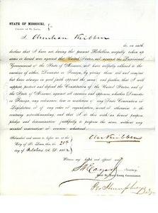 Serment de loyauté de Christian Kribben du Missouri, comté de St. Louis - Christian Kribben