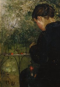 Amalie dans le jardin - Christian Krohg
