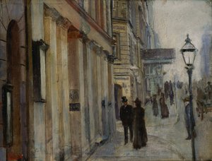 Le coin de la rue Karl Johan et de la rue Dronningen - Christian Krohg