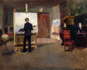 Le peintre Nils Hansteen dans l