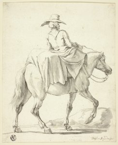 Femme de marché à cheval - Christian Rugendas