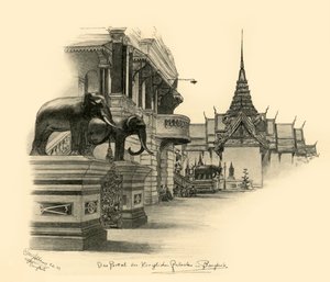 Entrée du palais royal à Bangkok, Siam, 1898 - Christian Wilhelm Allers