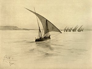 Feluccas sur le Nil, Le Caire, Égypte, 1898 - Christian Wilhelm Allers