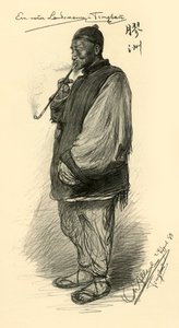 Homme fumant une pipe, Tsingtao, Chine, 1898 - Christian Wilhelm Allers