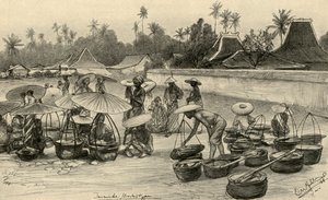 Scène de marché, Java, 1898