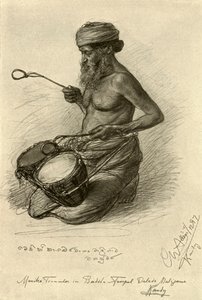 Menika - batteur au Temple de la Dent, Kandy, Ceylan, 1898 - Christian Wilhelm Allers