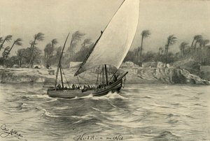 Tempête du nord sur le Nil, Égypte, 1898 - Christian Wilhelm Allers