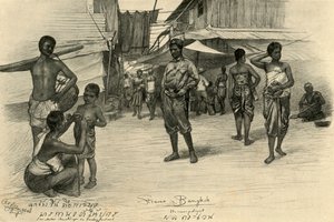 Scène de rue, Bangkok, Siam - Christian Wilhelm Allers