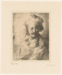 Vieil homme avec coiffe de plumes - Christian Wilhelm Ernst Dietrich