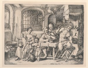 Satyre dans la maison du paysan