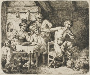 Le satyre dans la maison du paysan - Christian Wilhelm Ernst Dietrich