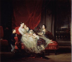 Portrait de la grande duchesse Marie Nikolaievna de Russie (1819-1876) avec quatre de ses enfants - Christina Robertson
