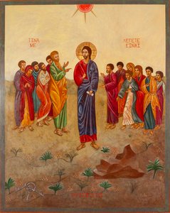 Saint Pierre et le Christ, 2000 (tempera à l