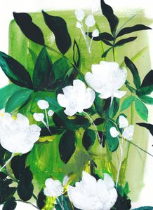 Fleurs blanches luxuriantes - Christine Lindstrom