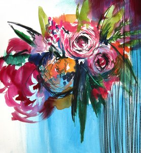 Fleurs abstraites aux couleurs vives