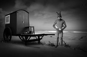Un baigneur solitaire à Lone Rabbit Beach