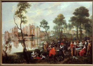 Collation dans un parc de scène galante - Christoffel Jacobsz van der Lamen