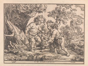Enfant Jésus et Jean-Baptiste jouant avec l