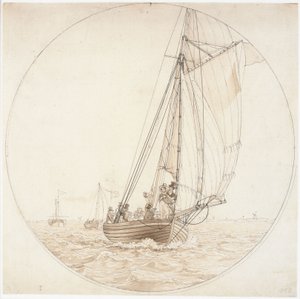 Danish : Un voyage à Charlottenlund. Le vapeur Caledonia rencontre un bateau de plaisance Un voyage à Charlottenlund - Christoffer Wilhelm Eckersberg