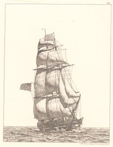 Danois :  Un brick nord-américain - Christoffer Wilhelm Eckersberg