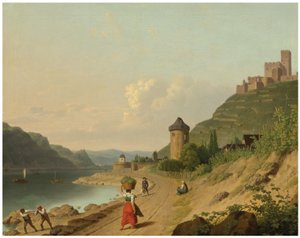 Chiffres sur une piste au bord du Rhin - Christoffer Wilhelm Eckersberg