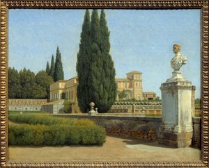 Dans les jardins de la Villa Albani. Peinture de Christoffer Wilhelm Eckersberg (1783-1853) - Christoffer Wilhelm Eckersberg