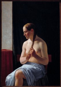 Modèle nu assis. Portrait d