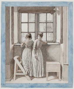 À une fenêtre dans l
